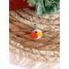 Pendentif oiseau blanc et orange